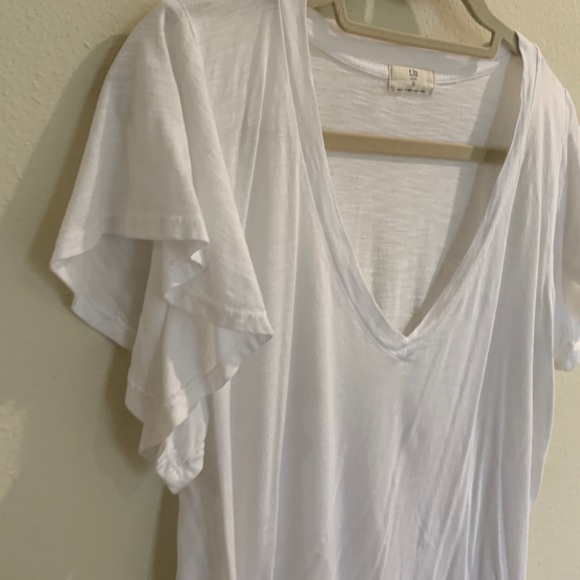 Anthropologie white flutter top - Picture 2 of 3